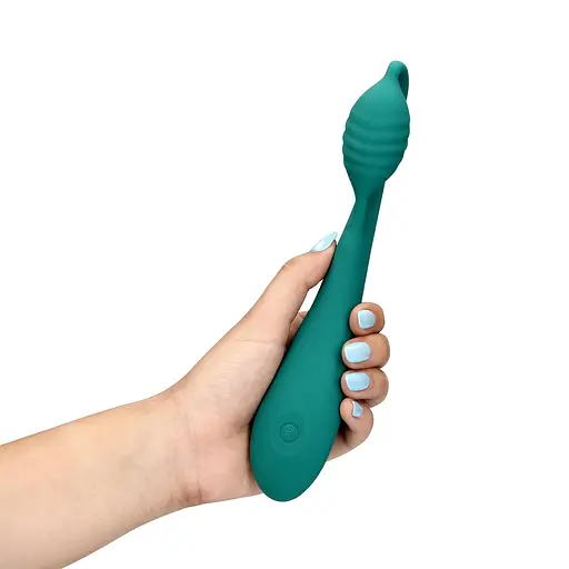 Вібратор Loveline G-Spot With Bead 21.6 см зелений - фото 10