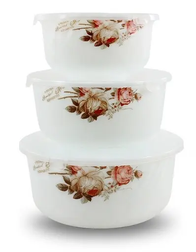 Набір салатників-лотків склокераміка Lumines Чайна троянда 3 предмети (6916 S) - фото 1