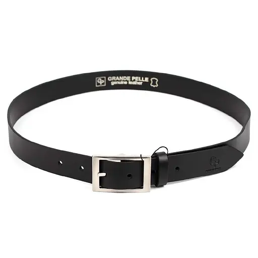 Ремінь шкіряний Grande Pelle чорний 120х3.5х0.5 см acs0032043 - фото 4