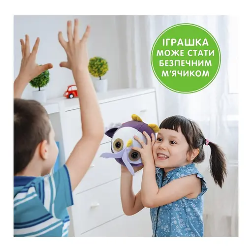 М'яконабивна іграшка "Круглик Сова" МС 080501-12 біло-фіолетовий 18 см - фото 5