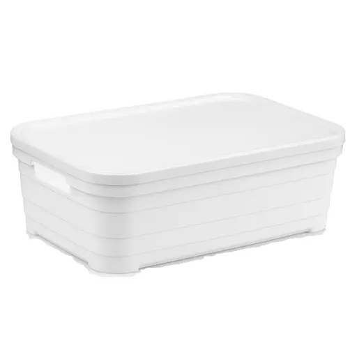 Корзина Idea Home Pyramid с крышкой 2.8 л 24x18.3x8.5 см белая (00637 White)