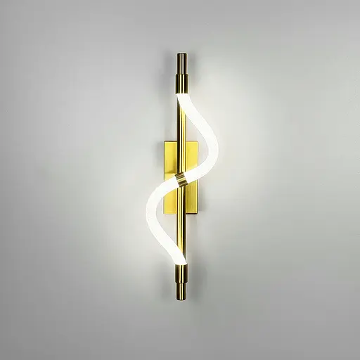 Бра із обплетеним неоном у латунному корпусі 40 см Line F Арт. W 201/400 AB  - фото 3