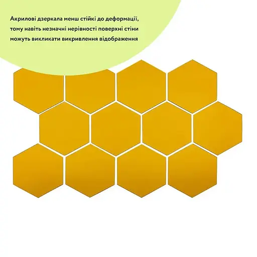 Дзеркальний декор Wall Sticker SW-00002518 акриловий самоклеючий 150х175 мм 12 шт. золото - фото 3