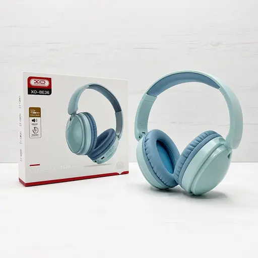 Наушники беспроводные XO BE36 Bluetooth накладные зеленые - фото 3
