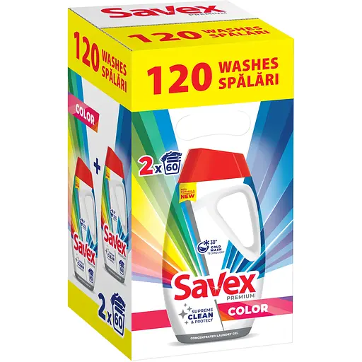 Средство для стирки Savex Premium Color концентрированное 5.4 л (2 шт. x 2.7 л)
