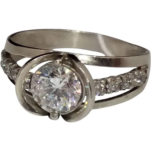 Серебряное кольцо Агни Торонто с фианитами. 1314/9Р-CZ 17,5