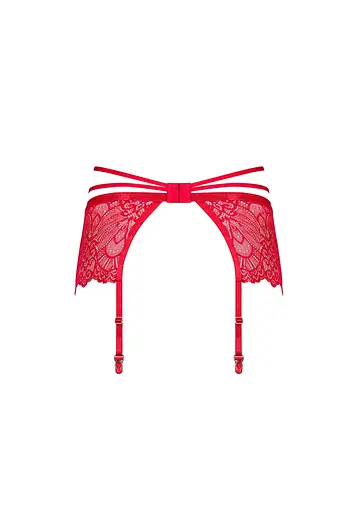 Пояс для панчох Obsessive Loventy L/XL червоний - фото 7