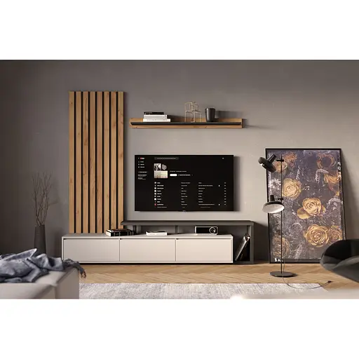 Модульна стінка для вітальні Гербор Клер Німфея альба + Дуб ансберг темний (GRB-1906)