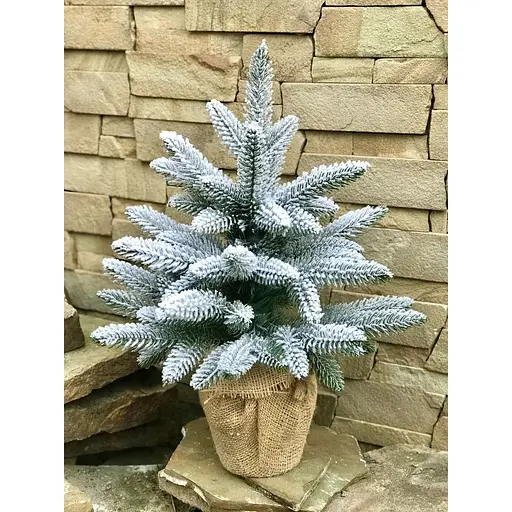 Ялинка Hvoya Classic лита в мішковині 50 см засніжена - фото 4