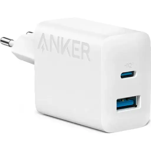 Зарядний пристрій Anker PowerPort 312 PowerIQ 2 виходи Type-C + USB біле - фото 1
