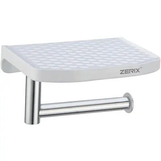 Паперотримач з полицею Zerix A8103 ZX2819 Хром - фото 1