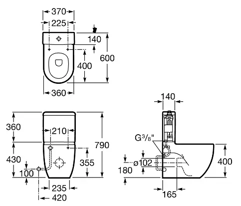 Чаша напольного унитаза Roca Meridian-N Compact A342248000, Белый - фото 2