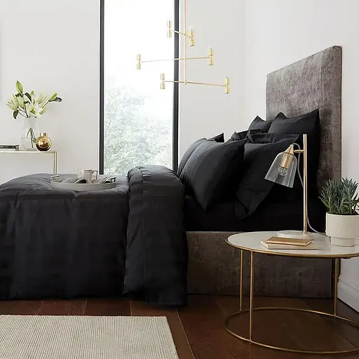 Простирадло на гумці 180х200 см сатин чорного кольору 327998 - фото 2