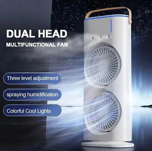 Портативный вентилятор Voltronic T1818, увлажнение, подсветка, Air Cooler Fan White - фото 6