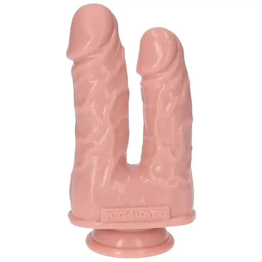Подвійний фалоімітатор Toyz4lovers Caino e Abele, 15.5 см (тілесний) - фото 1