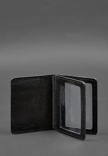 Кожаная обложка для водительского удостоверения, ID и пластиковых карт 2.0 черная - фото 3