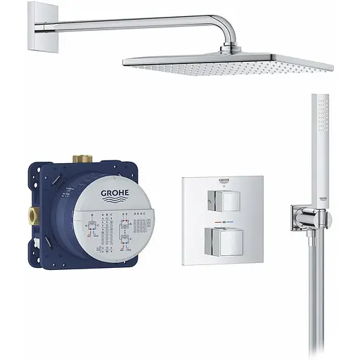 Душова система прихованого монтажу Grohe QuickFix Precision Cube Vitalio Rain Mono 310 Cube 34879000, Хром - фото 1