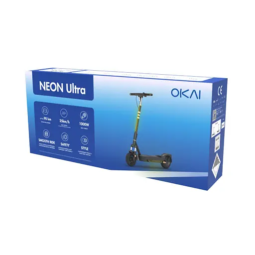 Електросамокат OKAI ES40-чорний 10", 500(1000)W, 15. 6Ah, 70km, 38km\h, 25%, NFC, App, 23kg - фото 2