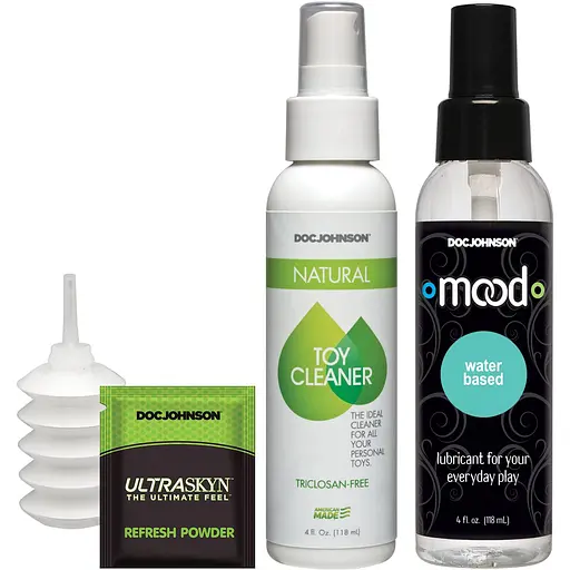 Набор для страпона Doc Johnson Vac-U-Lock Dual Density UltraSkyn Set - фото 3