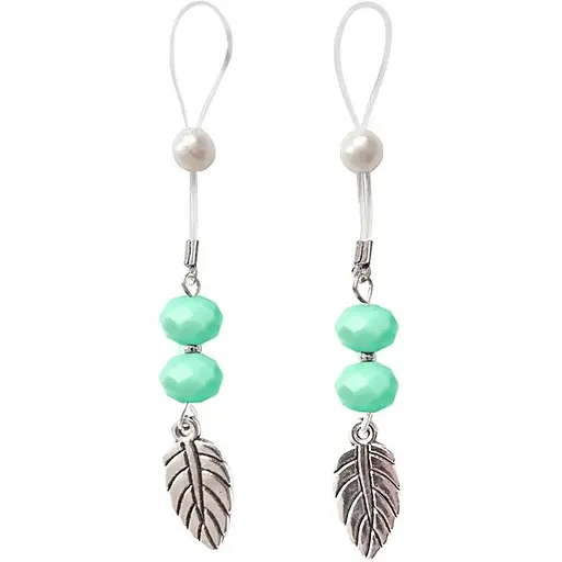 Сексуальные украшения для сосков Art of Sex Nipple Jewelry Leaf с листочком, цвет мятный