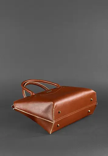 Жіноча шкіряна сумка Midi світло-коричнева - фото 6