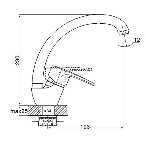 Смеситель для кухни Wezer YUB4-279 хром - фото 3