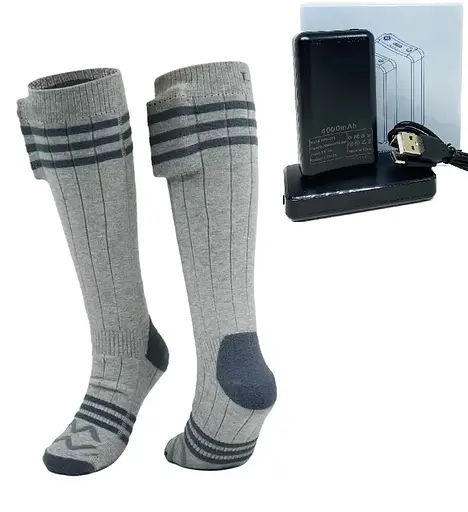 Шкарпетки з підігрівом ZBHSWZ06 з блоком живлення 4000mAh 38-44р. (Сірі)