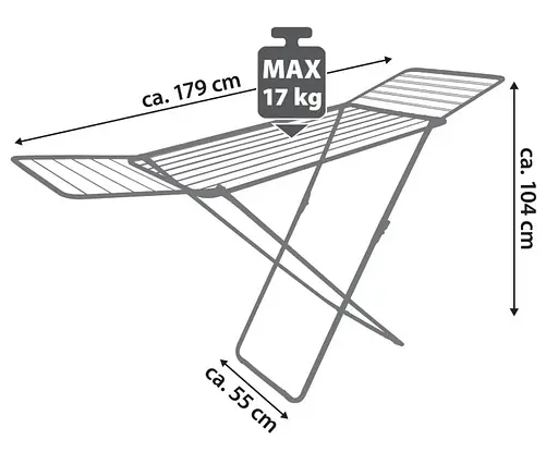 Сушилка для белья напольная Casa Si Kolibri 18m Black (CS42191C06E) - фото 3