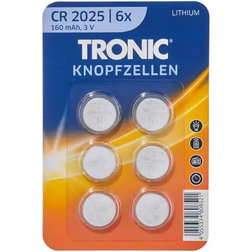 Батарейка Tronic литиевая CR2025 блистер 6 шт