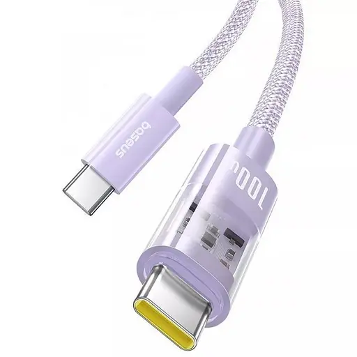 Дата кабель Baseus Gem Fast Charging Type-C to Type-C 100W (1m) (P10373000111) Nebula Purple - фото 2