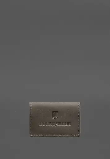 Кожаная обложка для пенсионного удостоверения темно-бежевая - фото 2