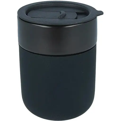 Кавові чашки 295 мл з кришками OldBro Cute Travel Mugs з захисним силіконовим чохлом Black - фото 1