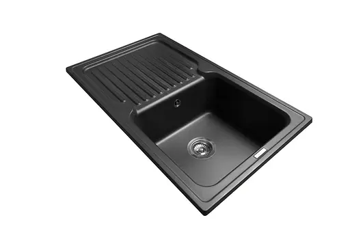 Кухонная мойка гранитная Miraggio Orlean black 861x496x210 00208907, Черный - фото 2