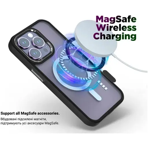 Чехол-накладка DK для Apple iPhone 12 Pro Max MagSafe Composite Metal Edge (black) - фото 3