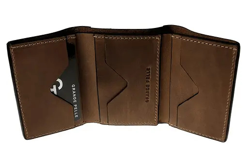 Кожаный женский кошелек Grande Pelle 10х8х2 см acs0024520 - фото 2