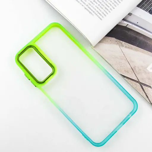 Чохол TPU+PC Fresh sip series для Samsung Galaxy A24 4G Бірюзовий / Лимонний - фото 2