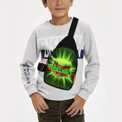 Сумка через плече дитяча Minecraft Кріпер 29х17 см сумка слінг для хлопчика (02089)