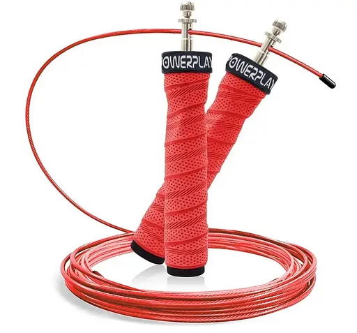 Скакалка скоростная на подшипниках PowerPlay 4208 Fitness Jump Rope Красная 3 м (PP_4208_Red) - фото 1