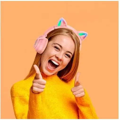 Наушники Borofone Cat Ear BT Headphones BO18 розовые 6974443384963 - фото 3