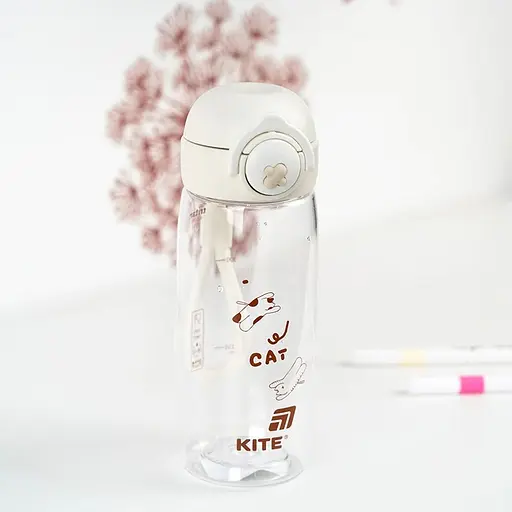 Бутылочка для воды Kite Cat 480 мл белая (K25-1236-1) - фото 5