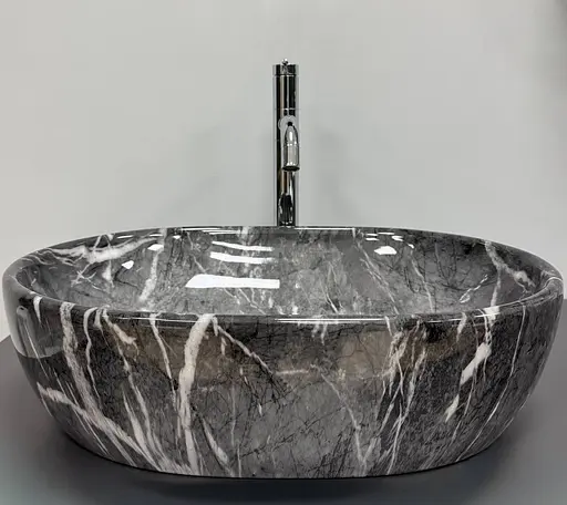 Умивальник VBI Modena S black onyx накладний VBI-012008, Чорний матовий - фото 3