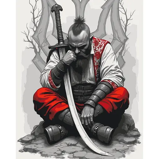 Картина по номерам "Казак с саблей" Art Craft 10178-AC 40х50 см - фото 1