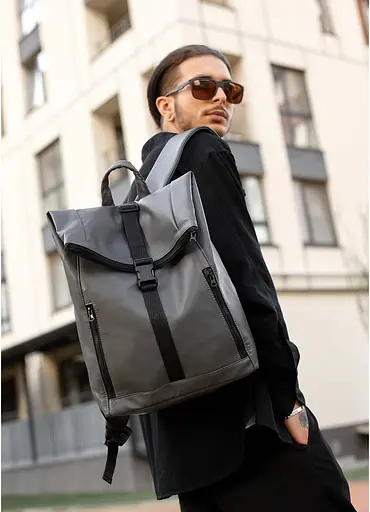 Чоловічий рюкзак Sambag ROLLTOP LZT графітовий 41 х 30 х 16 см (24208009m) - фото 3