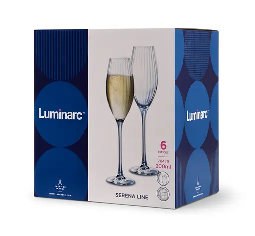 Набор бокалов для шампанского стеклянный Luminarc Serena Line 6х200 мл (V8479) - фото 3