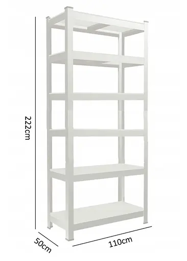 Стелаж металевий 222x110x50 6 полиць (сірий) - фото 2