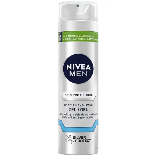 Гель для гоління Nivea Men Срібний захист 200 мл