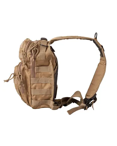 Рюкзак тактический однолямочный Kombat UK Mini Molle Recon Shoulder Bag 10л Койот (1000-kb-mmrsb-coy) - фото 2