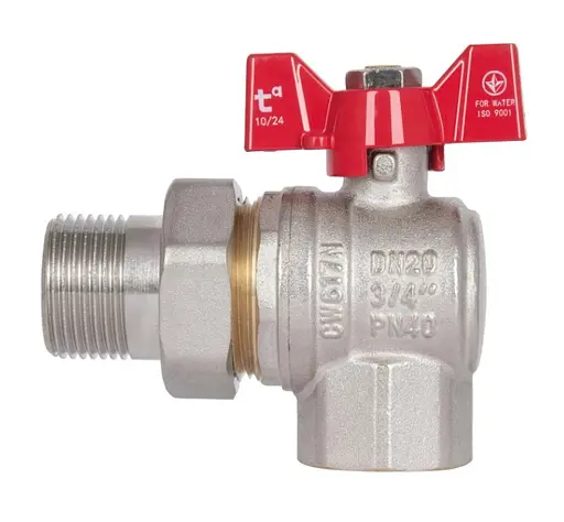 Кран шаровой Thermo Alliance "Американка" Standart 3/4" ВН угловой, PN40, бабочка SD222W20 - фото 2