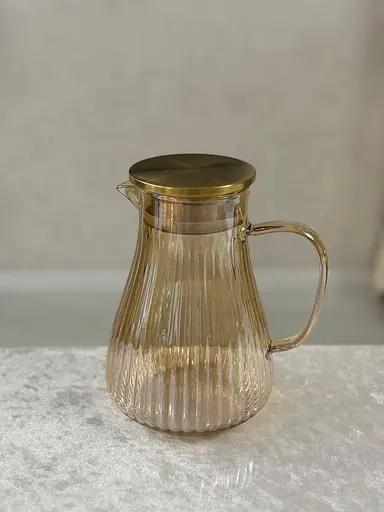 Кувшин Vittora Hola VT-5904-1500 стеклянный с крышкой из стали Золотистый 1500 мл - фото 6