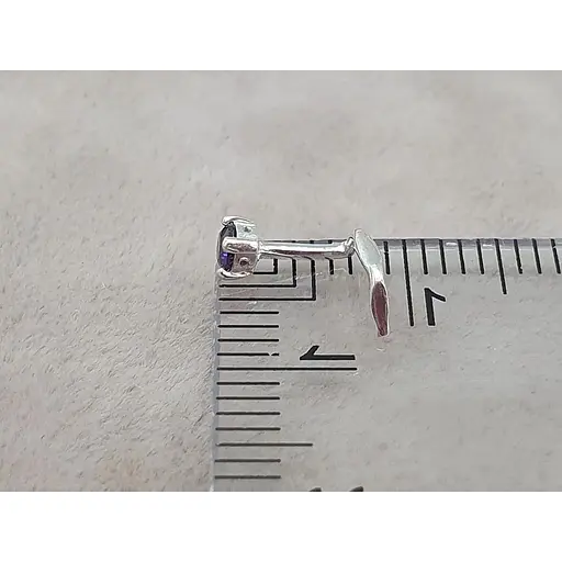 Серебряная серьга-пирсинг в нос. 1017.5С Фиолетовый - фото 6